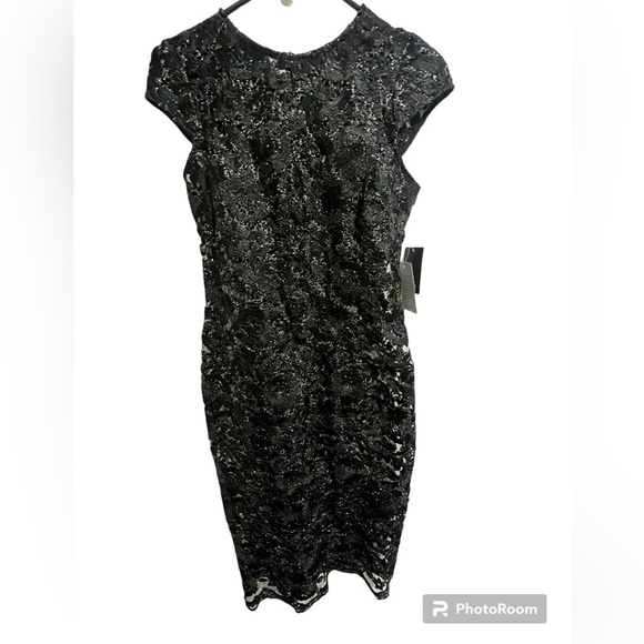 Marina size 4 cap sleep silver lace dress - Picture 5 of 9